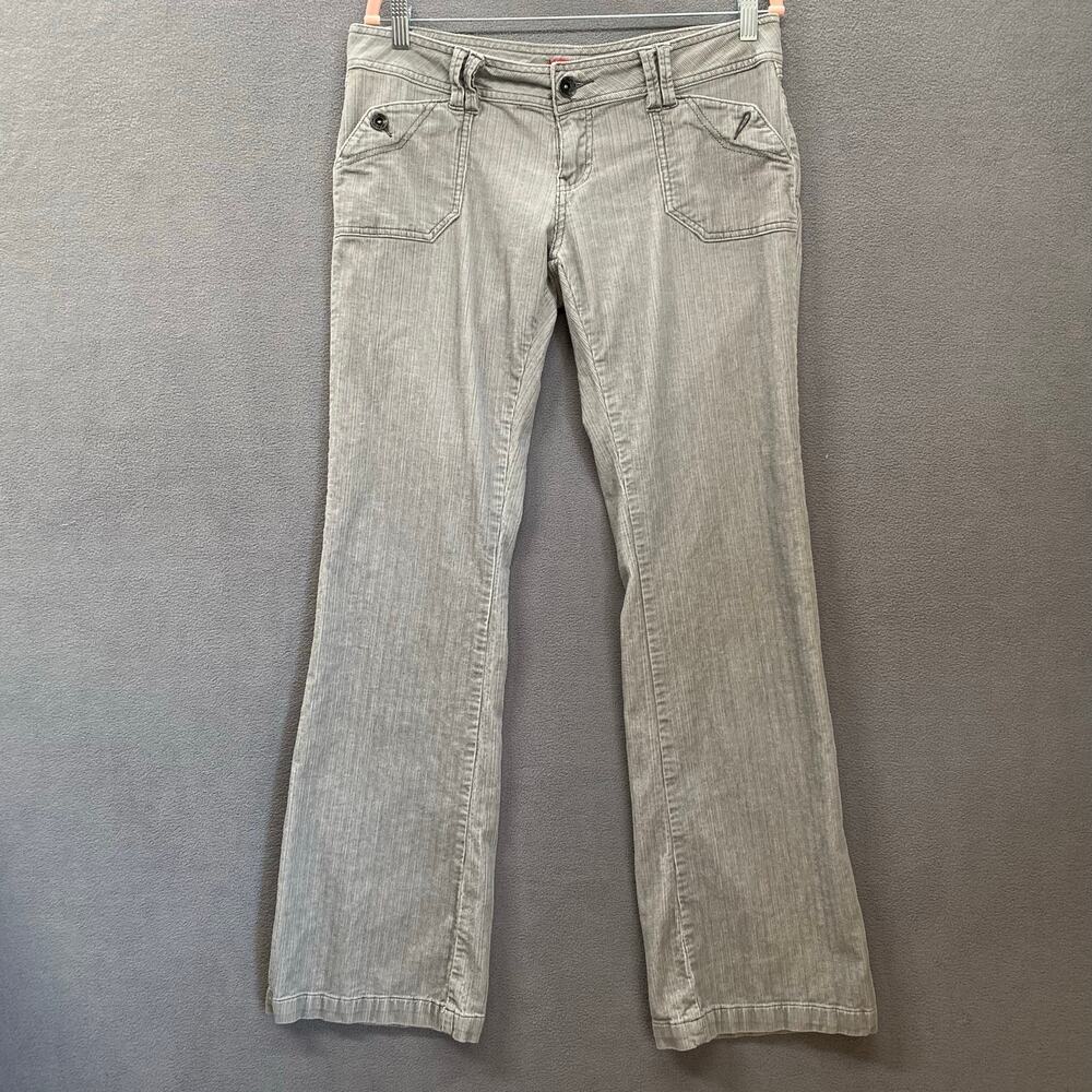 Vtg‎ Y2K 00s 90s Unionbay Flare Leg Corduroy Pant Juniors 11 Stretch Grey Indie